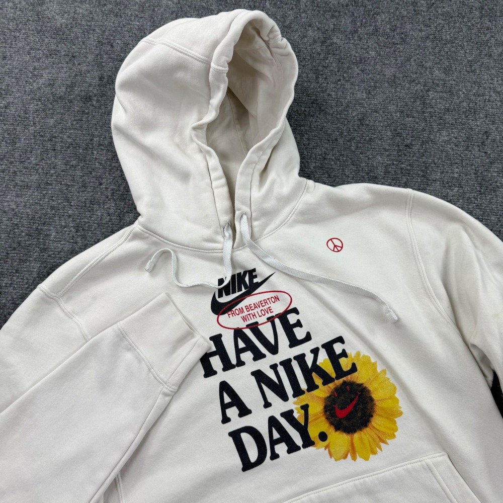 Nike Hoodie Small White Have A Nike Day Sunflower Graphic Flaws Men's